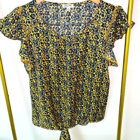 Pretty Blue & Yellow Top - Picture 3 of 3